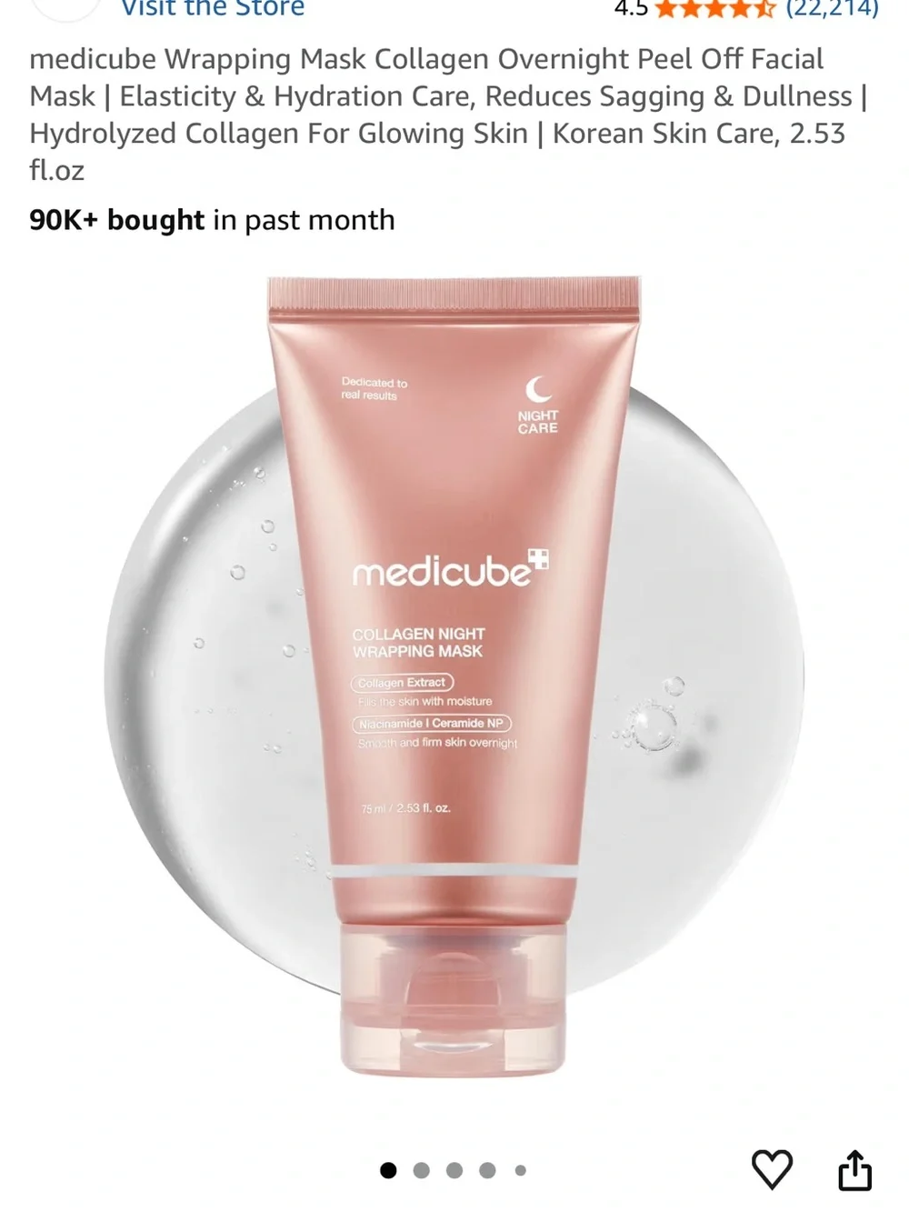 medicube Collagen Night Wrapping Mask – Rose Pink Overnight Peel-Off Mask
